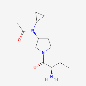 molecular formula C14H25N3O2 B7921778 N-[(R)-1-((S)-2-Amino-3-methyl-butyryl)-pyrrolidin-3-yl]-N-cyclopropyl-acetamide 