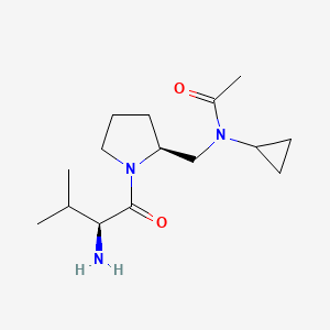 molecular formula C15H27N3O2 B7921785 N-[(S)-1-((S)-2-Amino-3-methyl-butyryl)-pyrrolidin-2-ylmethyl]-N-cyclopropyl-acetamide 