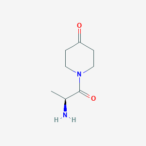 molecular formula C8H14N2O2 B7922125 1-((S)-2-Amino-propionyl)-piperidin-4-one 