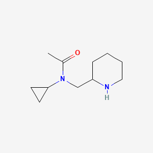 molecular formula C11H20N2O B7922265 N-Cyclopropyl-N-piperidin-2-ylmethyl-acetamide 