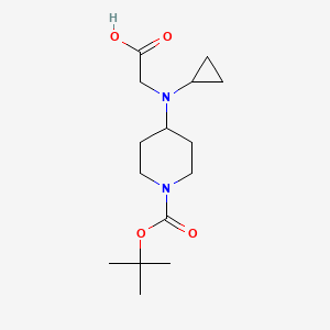molecular formula C15H26N2O4 B7922313 4-(Carboxymethyl-cyclopropyl-amino)-piperidine-1-carboxylic acid tert-butyl ester 