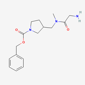 molecular formula C16H23N3O3 B7922355 3-{[(2-Amino-acetyl)-methyl-amino]-methyl}-pyrrolidine-1-carboxylic acid benzyl ester 