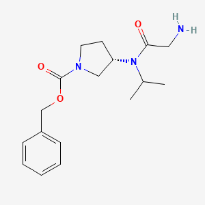 molecular formula C17H25N3O3 B7922376 (S)-3-[(2-Amino-acetyl)-isopropyl-amino]-pyrrolidine-1-carboxylic acid benzyl ester 