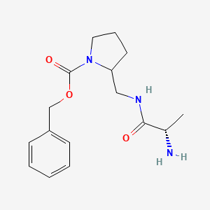 molecular formula C16H23N3O3 B7922440 2-[((S)-2-Amino-propionylamino)-methyl]-pyrrolidine-1-carboxylic acid benzyl ester 
