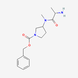 molecular formula C16H23N3O3 B7922463 3-[((S)-2-Amino-propionyl)-methyl-amino]-pyrrolidine-1-carboxylic acid benzyl ester 