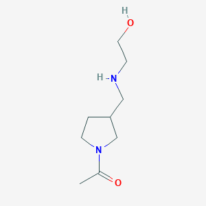 molecular formula C9H18N2O2 B7922567 1-{3-[(2-Hydroxy-ethylamino)-methyl]-pyrrolidin-1-yl}-ethanone 