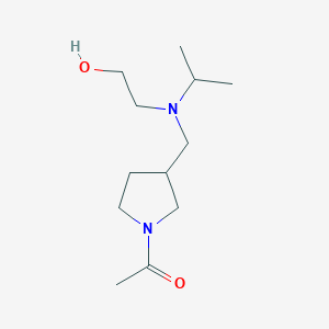 molecular formula C12H24N2O2 B7922622 1-(3-{[(2-Hydroxy-ethyl)-isopropyl-amino]-methyl}-pyrrolidin-1-yl)-ethanone 