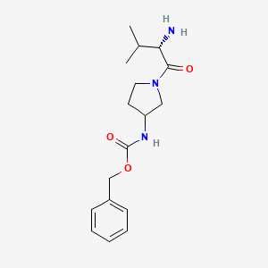 molecular formula C17H25N3O3 B7922663 [1-((S)-2-Amino-3-methyl-butyryl)-pyrrolidin-3-yl]-carbamic acid benzyl ester 