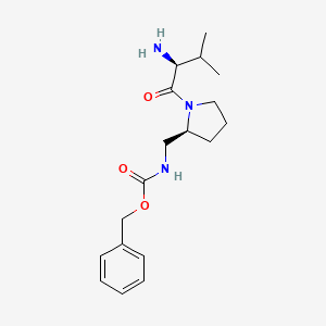 molecular formula C18H27N3O3 B7922688 [(S)-1-((S)-2-Amino-3-methyl-butyryl)-pyrrolidin-2-ylmethyl]-carbamic acid benzyl ester 