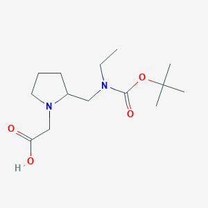 molecular formula C14H26N2O4 B7922819 {2-[(tert-Butoxycarbonyl-ethyl-amino)-methyl]-pyrrolidin-1-yl}-acetic acid 