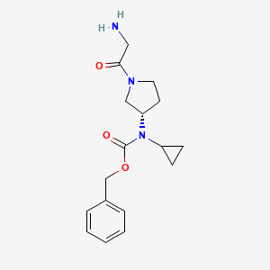 molecular formula C17H23N3O3 B7922932 [(S)-1-(2-Amino-acetyl)-pyrrolidin-3-yl]-cyclopropyl-carbamic acid benzyl ester 