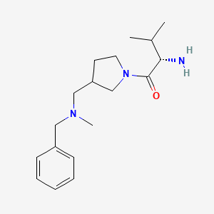 molecular formula C18H29N3O B7923006 (S)-2-Amino-1-{3-[(benzyl-methyl-amino)-methyl]-pyrrolidin-1-yl}-3-methyl-butan-1-one 