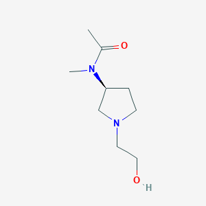 molecular formula C9H18N2O2 B7923090 N-[(S)-1-(2-Hydroxy-ethyl)-pyrrolidin-3-yl]-N-methyl-acetamide 