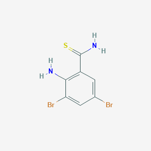 molecular formula C7H6Br2N2S B079231 2-Amino-3,5-dibromobenzene-1-carbothioamide CAS No. 14345-84-7
