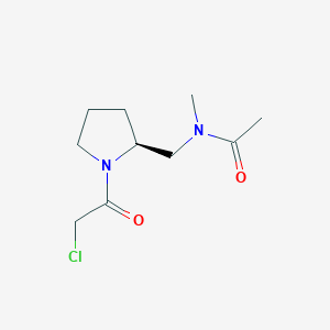 molecular formula C10H17ClN2O2 B7923150 N-[(S)-1-(2-Chloro-acetyl)-pyrrolidin-2-ylmethyl]-N-methyl-acetamide 