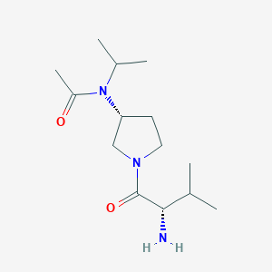 molecular formula C14H27N3O2 B7923179 N-[(R)-1-((S)-2-Amino-3-methyl-butyryl)-pyrrolidin-3-yl]-N-isopropyl-acetamide 