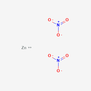 molecular formula N2O6Zn<br>Zn(NO3)2<br>Zn(NO3)2<br>N2O6Zn B079279 硝酸锌 CAS No. 13778-30-8