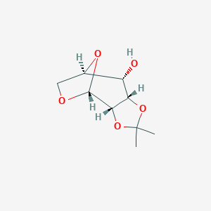 molecular formula C9H14O5 B079293 (1R,2S,6S,7S,8R)-4,4-Dimethyl-3,5,10,11-tetraoxatricyclo[6.2.1.02,6]undecan-7-ol CAS No. 14278-75-2