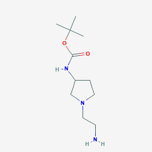 molecular formula C11H23N3O2 B7930495 [1-(2-Amino-ethyl)-pyrrolidin-3-yl]-carbamic acid tert-butyl ester 