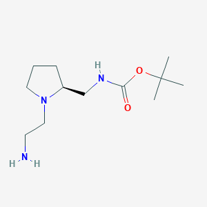 molecular formula C12H25N3O2 B7930503 [(S)-1-(2-Amino-ethyl)-pyrrolidin-2-ylmethyl]-carbamic acid tert-butyl ester 