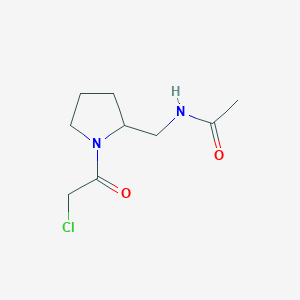 molecular formula C9H15ClN2O2 B7931216 N-[1-(2-Chloro-acetyl)-pyrrolidin-2-ylmethyl]-acetamide 