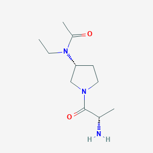 molecular formula C11H21N3O2 B7931342 N-[(R)-1-((S)-2-Amino-propionyl)-pyrrolidin-3-yl]-N-ethyl-acetamide 
