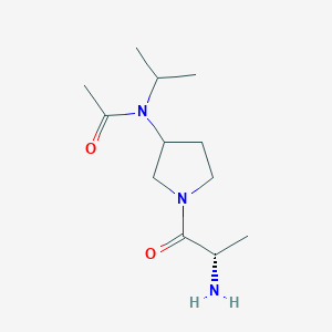 molecular formula C12H23N3O2 B7931366 N-[1-((S)-2-Amino-propionyl)-pyrrolidin-3-yl]-N-isopropyl-acetamide 