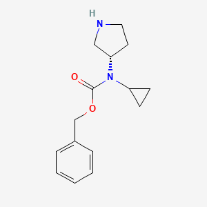 molecular formula C15H20N2O2 B7931625 Cyclopropyl-(S)-pyrrolidin-3-yl-carbamic acid benzyl ester 