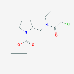 molecular formula C14H25ClN2O3 B7931978 2-{[(2-Chloro-acetyl)-ethyl-amino]-methyl}-pyrrolidine-1-carboxylic acid tert-butyl ester 