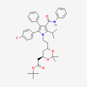 molecular formula C40H47FN2O5 B7933896 tert-butyl 2-[(4R)-6-[2-[2-(4-fluorophenyl)-3-phenyl-4-(phenylcarbamoyl)-5-propan-2-ylpyrrol-1-yl]ethyl]-2,2-dimethyl-1,3-dioxan-4-yl]acetate 