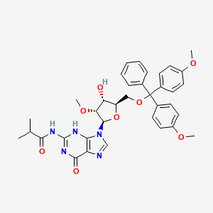 molecular formula C36H39N5O8 B7934551 N-[9-[(2R,3R,4R,5R)-5-[[bis(4-methoxyphenyl)-phenylmethoxy]methyl]-4-hydroxy-3-methoxyoxolan-2-yl]-6-oxo-3H-purin-2-yl]-2-methylpropanamide 
