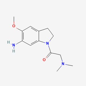 molecular formula C13H19N3O2 B7934692 1-(6-AMINO-5-METHOXYINDOLIN-1-YL)-2-(DIMETHYLAMINO)ETHANONE 