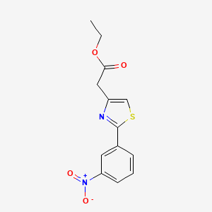 molecular formula C13H12N2O4S B7935036 Ethyl 2-[2-(3-nitrophenyl)-1,3-thiazol-4-yl]acetate 