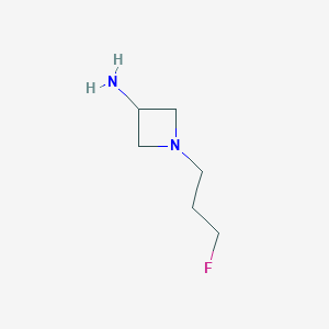 molecular formula C6H13FN2 B7935532 1-(3-Fluoropropyl)azetidin-3-amine 