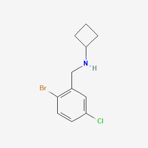 molecular formula C11H13BrClN B7936774 N-[(2-bromo-5-chlorophenyl)methyl]cyclobutanamine 