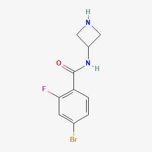 molecular formula C10H10BrFN2O B7936776 N-(azetidin-3-yl)-4-bromo-2-fluorobenzamide 