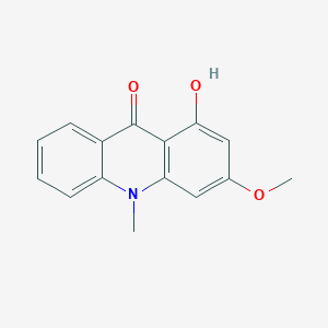 molecular formula C15H13NO3 B079369 1-Hydroxy-3-methoxy-10-methylacridone CAS No. 13161-83-6