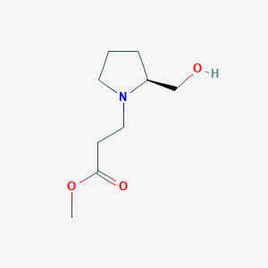 molecular formula C9H17NO3 B7936917 methyl 3-[(2S)-2-(hydroxymethyl)pyrrolidin-1-yl]propanoate 