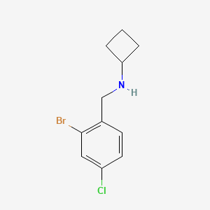 molecular formula C11H13BrClN B7937116 N-[(2-bromo-4-chlorophenyl)methyl]cyclobutanamine 