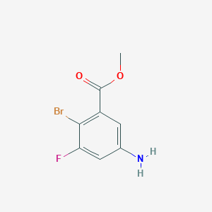 molecular formula C8H7BrFNO2 B7937125 Methyl 5-amino-2-bromo-3-fluorobenzoate 