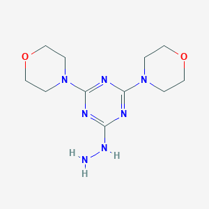 molecular formula C11H19N7O2 B079374 (4,6-Dimorpholin-4-yl-1,3,5-triazin-2-yl)hydrazine CAS No. 13017-47-5