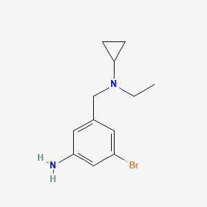 molecular formula C12H17BrN2 B7937467 3-Bromo-5-{[cyclopropyl(ethyl)amino]methyl}aniline 