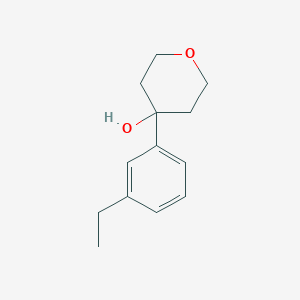 molecular formula C13H18O2 B7937538 4-(3-Ethylphenyl)oxan-4-ol 