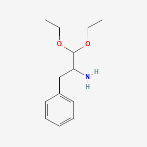 molecular formula C13H21NO2 B7937745 Benzeneethanamine, alpha-(diethoxymethyl)- 