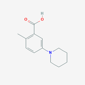 molecular formula C13H17NO2 B7937845 2-Methyl-5-(piperidin-1-yl)benzoic acid 