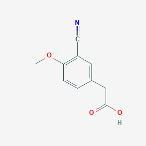 molecular formula C10H9NO3 B7938233 2-(3-Cyano-4-methoxyphenyl)acetic acid 