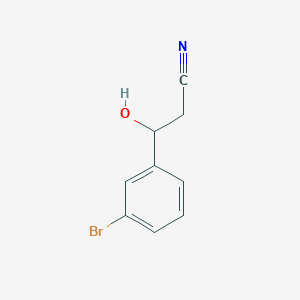 molecular formula C9H8BrNO B7938950 3-(3-Bromophenyl)-3-hydroxypropanenitrile 