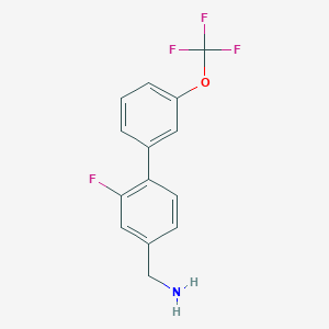 molecular formula C14H11F4NO B7941544 C-(2-Fluoro-3'-(trifluoromethoxy)biphenyl-4-yl)-methylamine 