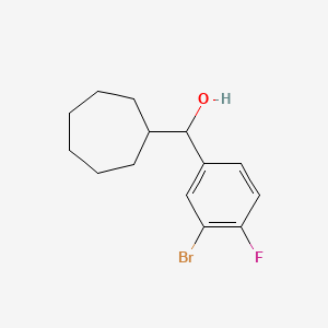 molecular formula C14H18BrFO B7941785 Cycloheptyl (3-bromo-4-fluorophenyl)methanol 