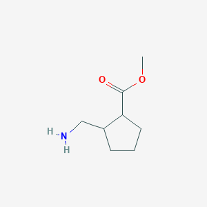 molecular formula C8H15NO2 B7941999 Methyl 2-(aminomethyl)cyclopentane-1-carboxylate 